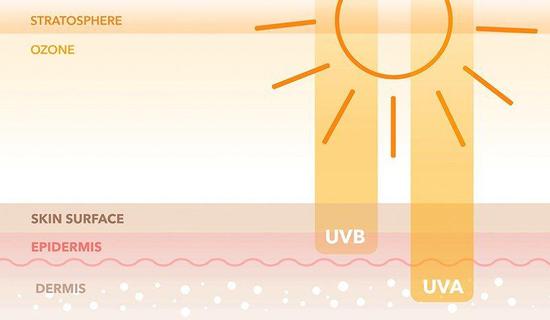 ▲防曬歸根到底是阻擋紫外線中穿過大氣層輻射到地面的UVA和UVB